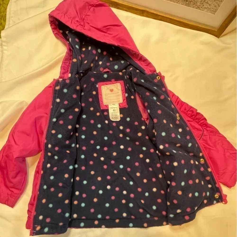 Girls Carters size 4T pink unicorn zip up jacket